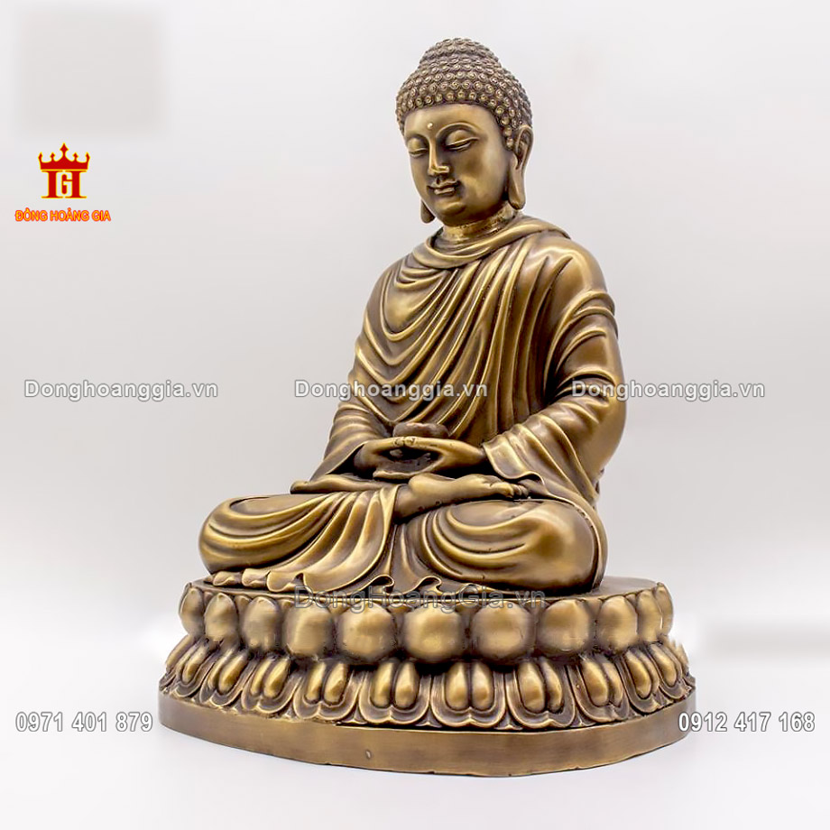 Pho tượng Phật Thích Ca Mâu Ni bằng đồng vàng chế tác vô cùng tinh xảo